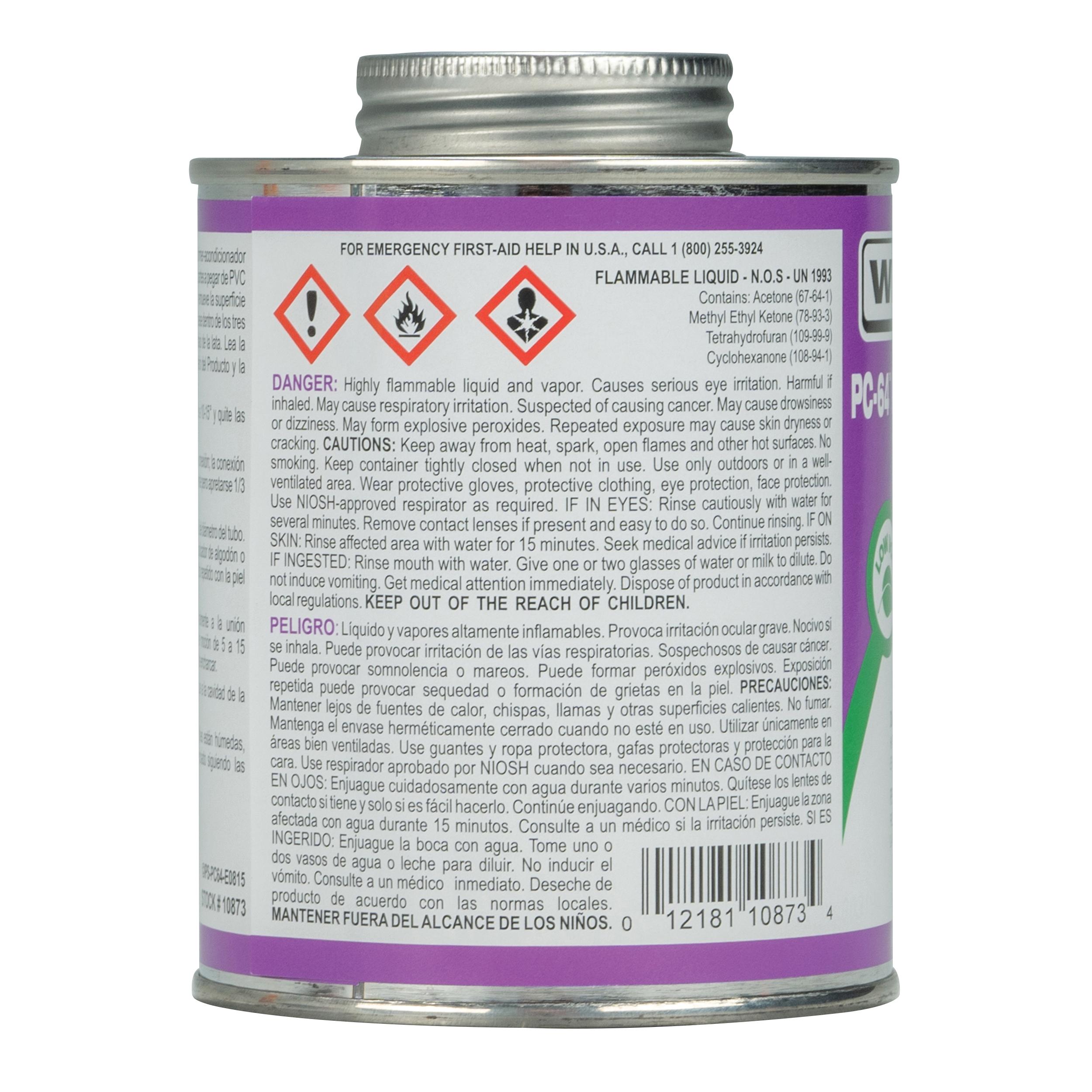 Weld-On® 10873 Primer Conditioner, 1 pt, Can, Liquid, Purple, Ethereal thumbnail 2