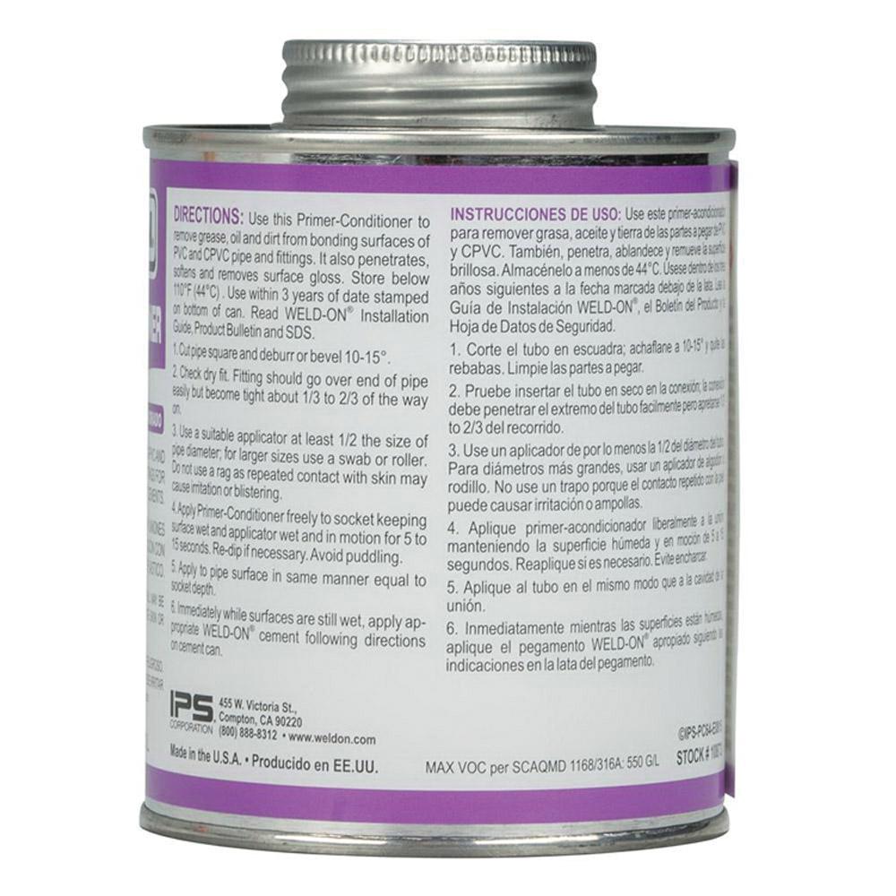 Weld-On® 10873 Primer Conditioner, 1 pt, Can, Liquid, Purple, Ethereal thumbnail 3