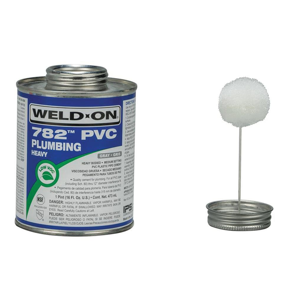 Weld-On® 14022 Solvent Cement With Applicator Cap, 1 pt, Can, Liquid, Gray, Ketone thumbnail 4