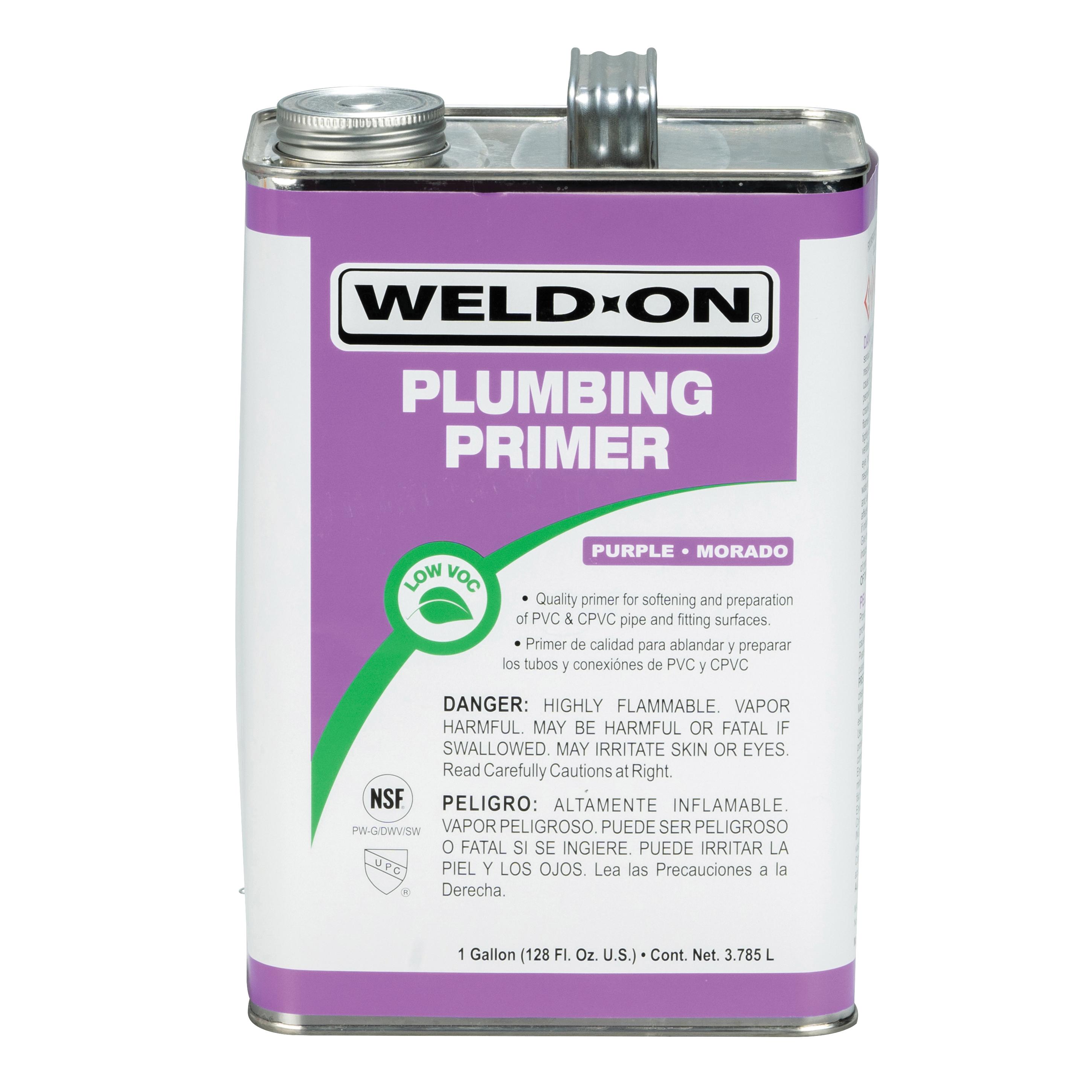 Weld-On® 14024 Low VOC PVC/CPVC Pipe Primer with Screw-on Cap, 1 gal Can, Purple; 6/Case