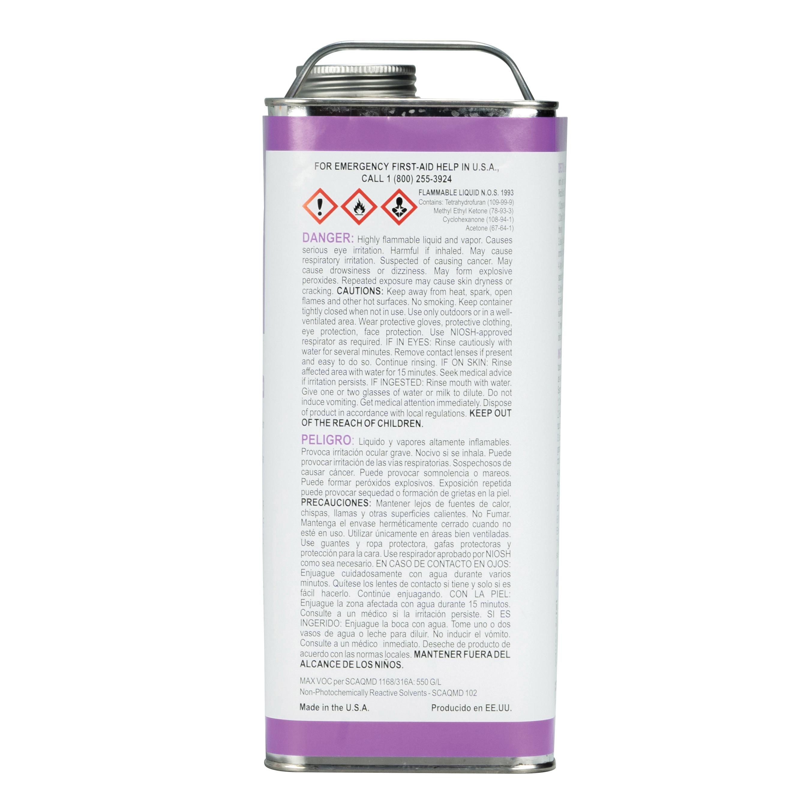Weld-On® 14024 Primer With Applicator Cap, 1 gal, Can, Liquid, Purple, Ketone thumbnail 3