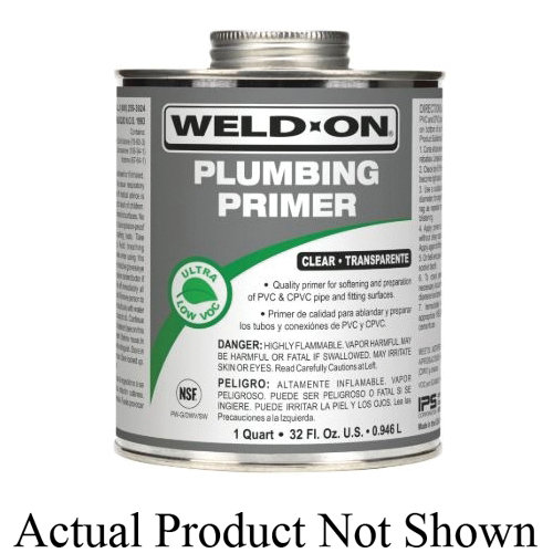 Weld-On® 14031 Low VOC PVC/CPVC Pipe Primer with Applicator Cap, 1 pt Can, Clear; 12/Case