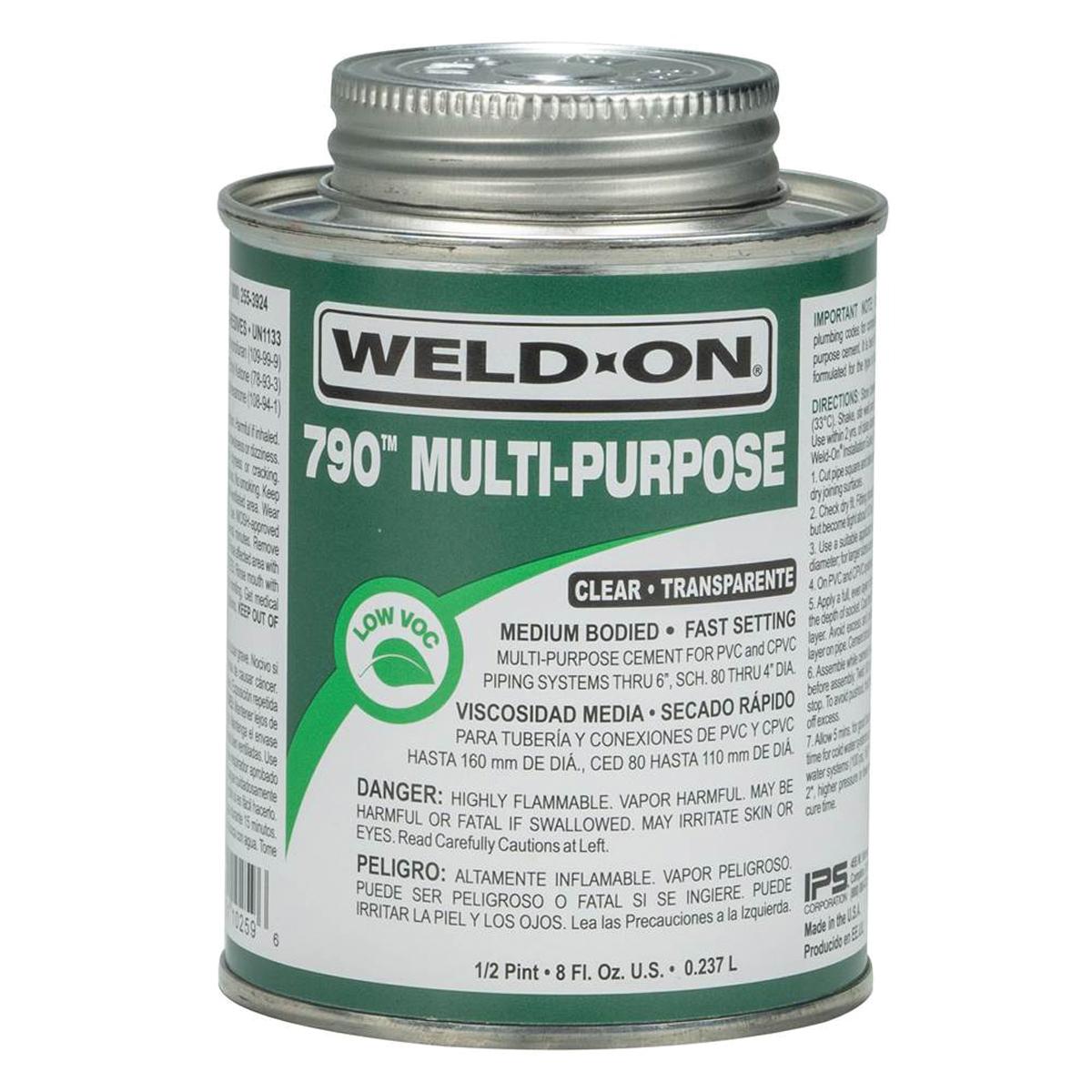 Weld-On® 790™ 10259 Cement, 0.5 pt, Can, Liquid, Light Amber, Ketone thumbnail 3