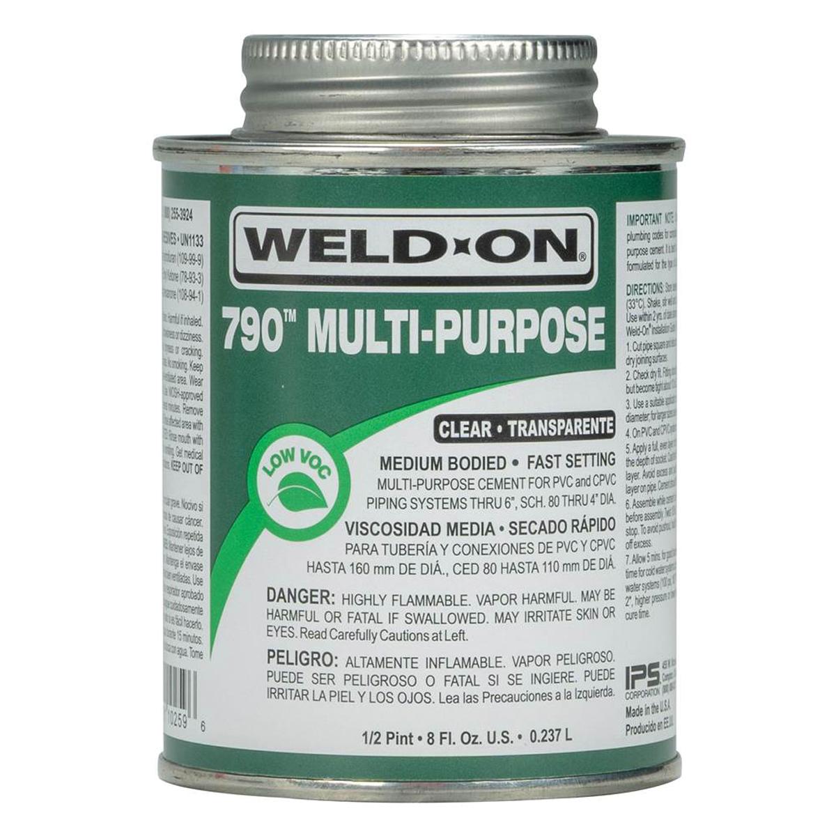 Weld-On® 790™ 10259 Cement, 0.5 pt, Can, Liquid, Light Amber, Ketone thumbnail 2
