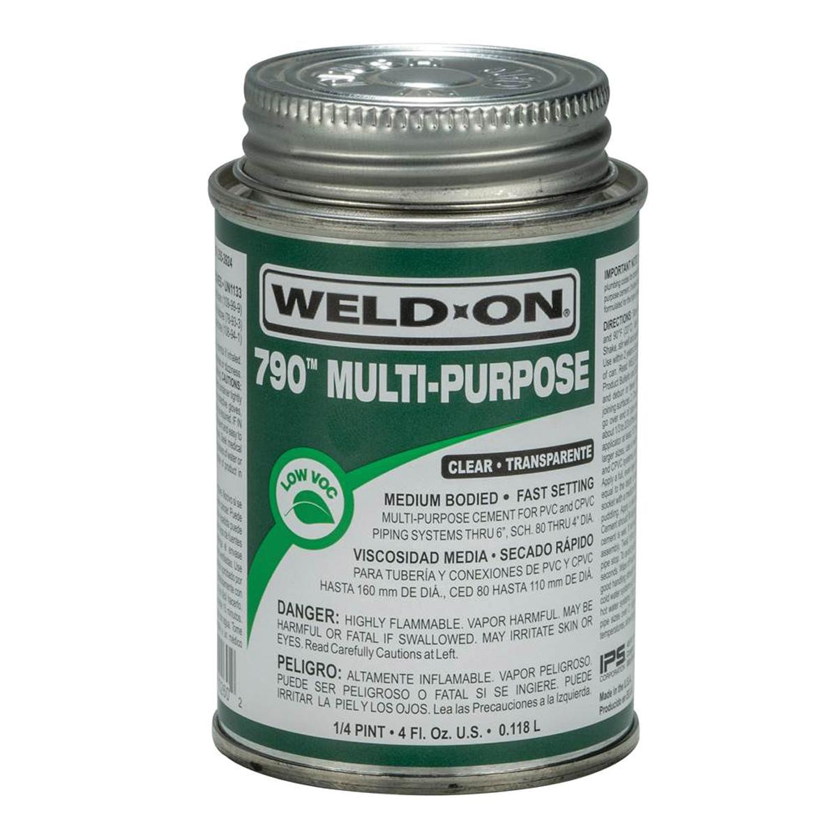 Weld-On® 790™ 10260 Cement, 0.25 pt, Can, Liquid, Light Amber, Ketone thumbnail 4
