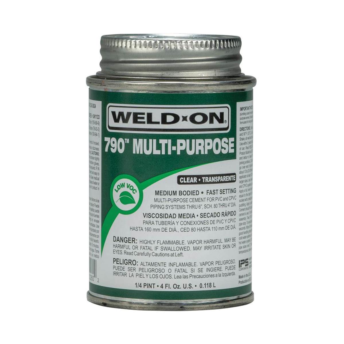 Weld-On® 790™ 10260 Cement, 0.25 pt, Can, Liquid, Light Amber, Ketone thumbnail 2