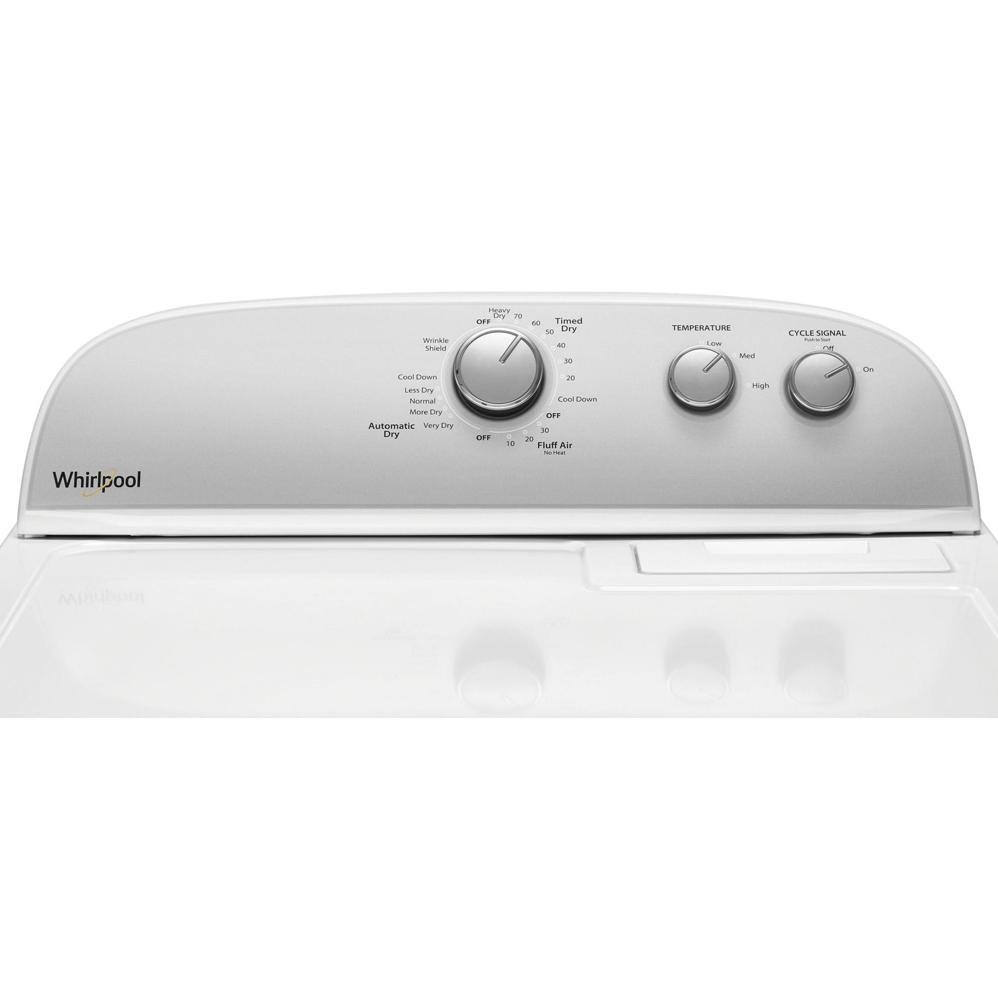 Whirlpool® WED4950HW 420V 7 cu-ft 29 inch W x 28-3/8 inch D x 41-13/16 inch H Top Load Vented Electric Dryer with AutoDry™ Drying System, White thumbnail 3
