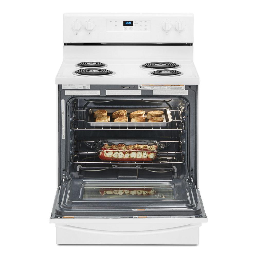 Whirlpool® WFC150M0JW 208/240V 30 inch 4.8 cu-ft 4-Burner Freestanding Single Oven Range, White thumbnail 3