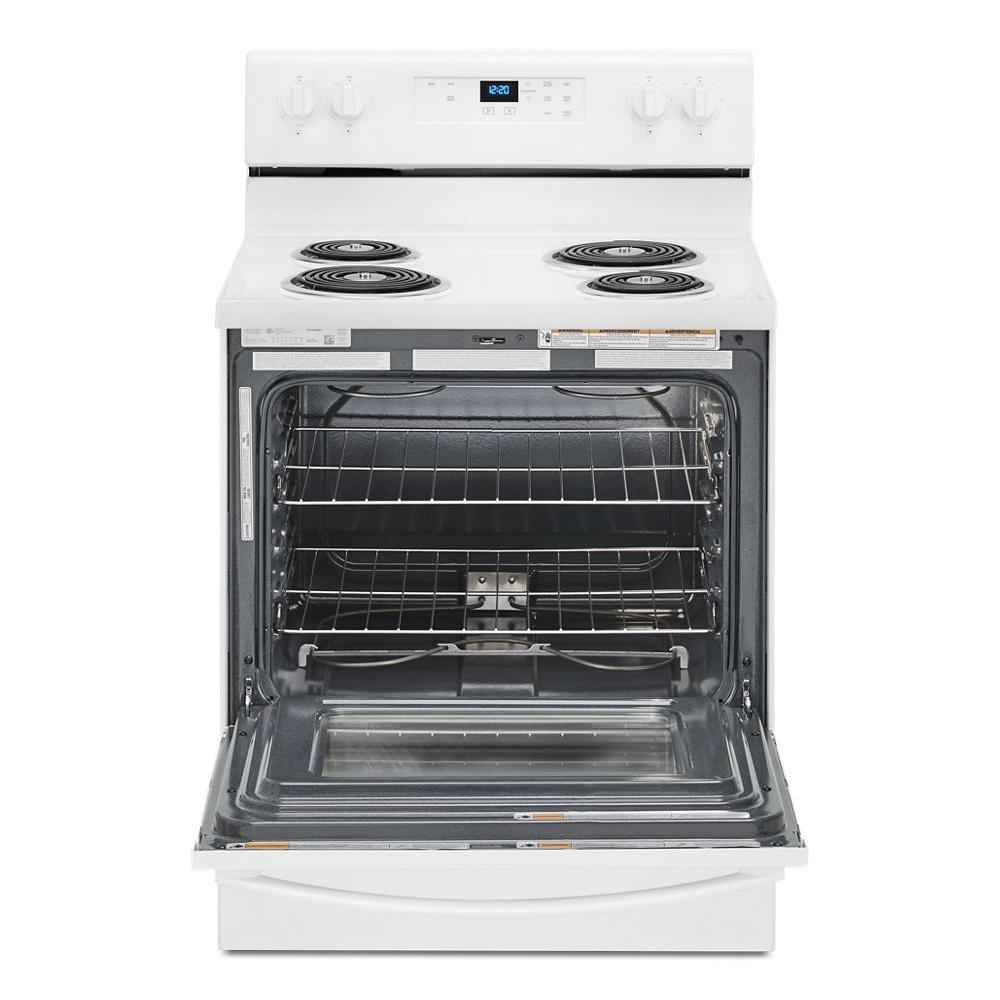 Whirlpool® WFC150M0JW 208/240V 30 inch 4.8 cu-ft 4-Burner Freestanding Single Oven Range, White thumbnail 2
