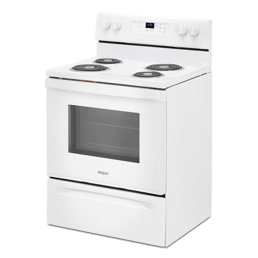 Whirlpool® WFC150M0JW 208/240V 30 inch 4.8 cu-ft 4-Burner Freestanding Single Oven Range, White