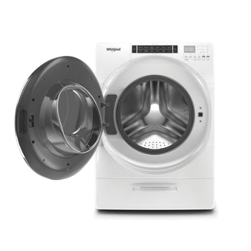 Whirlpool® WFW8620HW 5 cu-ft 120V 15/20A Stainless Steel Drum Front Load Washer, White thumbnail 3