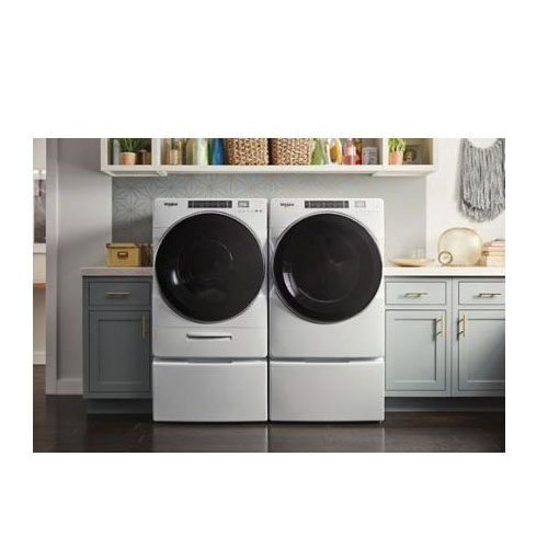 Whirlpool® WFW8620HW 5 cu-ft 120V 15/20A Stainless Steel Drum Front Load Washer, White