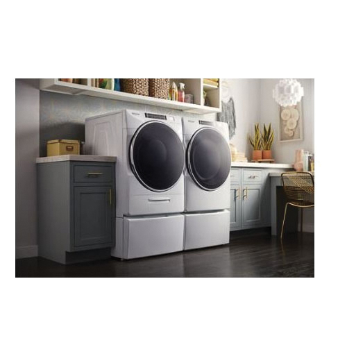 Whirlpool® WFW8620HW 5 cu-ft 120V 15/20A Stainless Steel Drum Front Load Washer, White thumbnail 2
