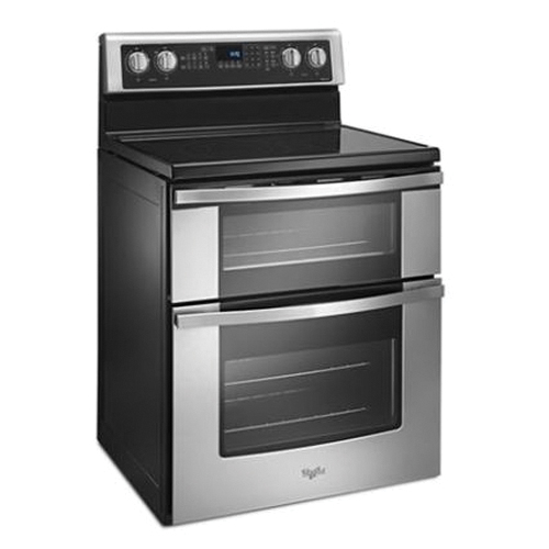 Whirlpool® WGE745C0FS 6.7 cu. ft 240V 5-Element Free Standing Double Oven Electric Range, Stainless Steel thumbnail 2