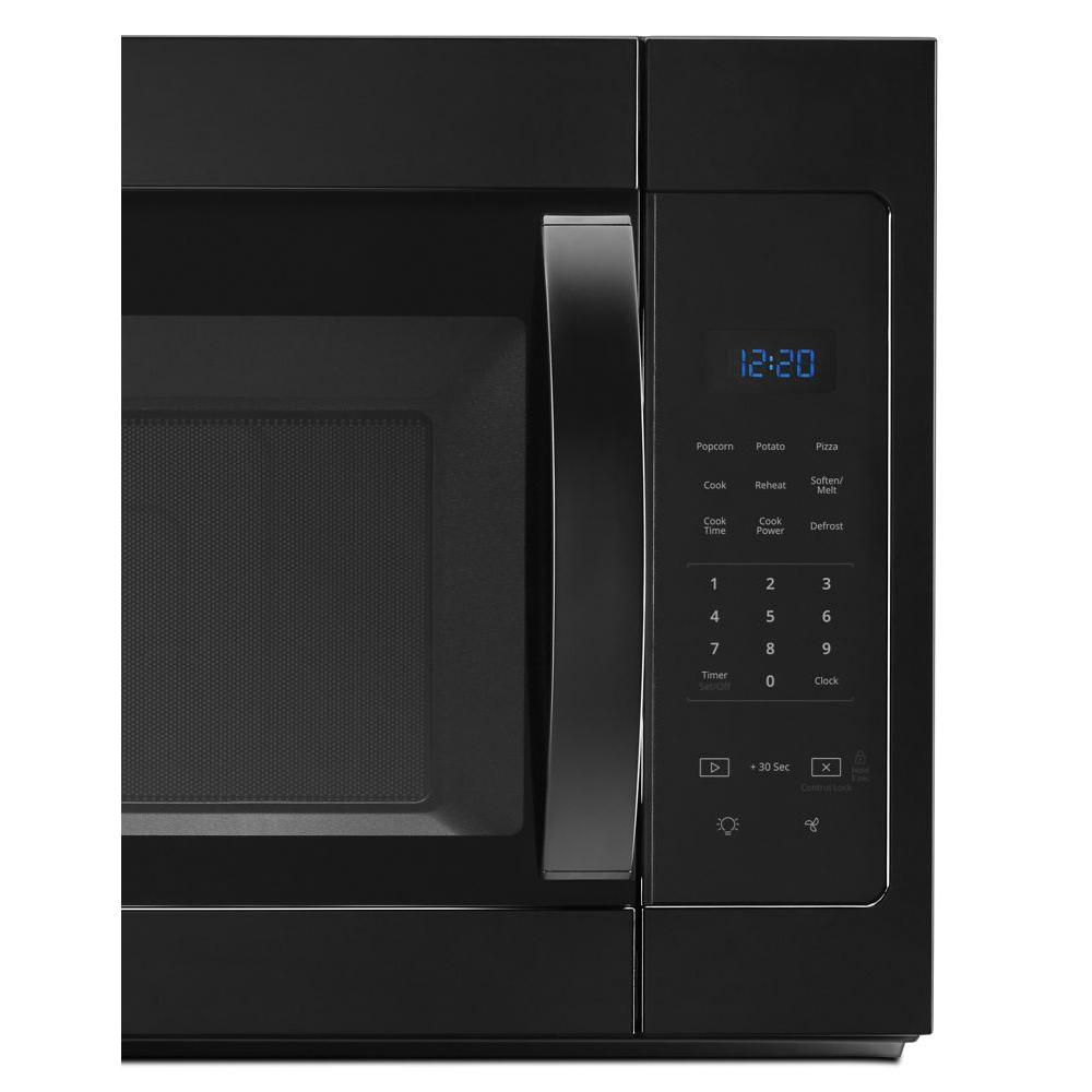 Whirlpool® WMH31017HB Microwave Hood Combination, LED Display, Black, 1000 W, 120 V
