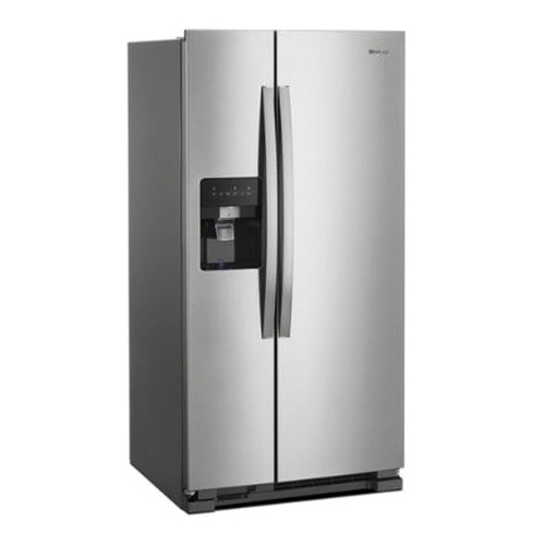 Whirlpool® 36 inch Side-by-Side Refrigerator, 25 cu. ft, Monochromatic Stainless Steel thumbnail 2