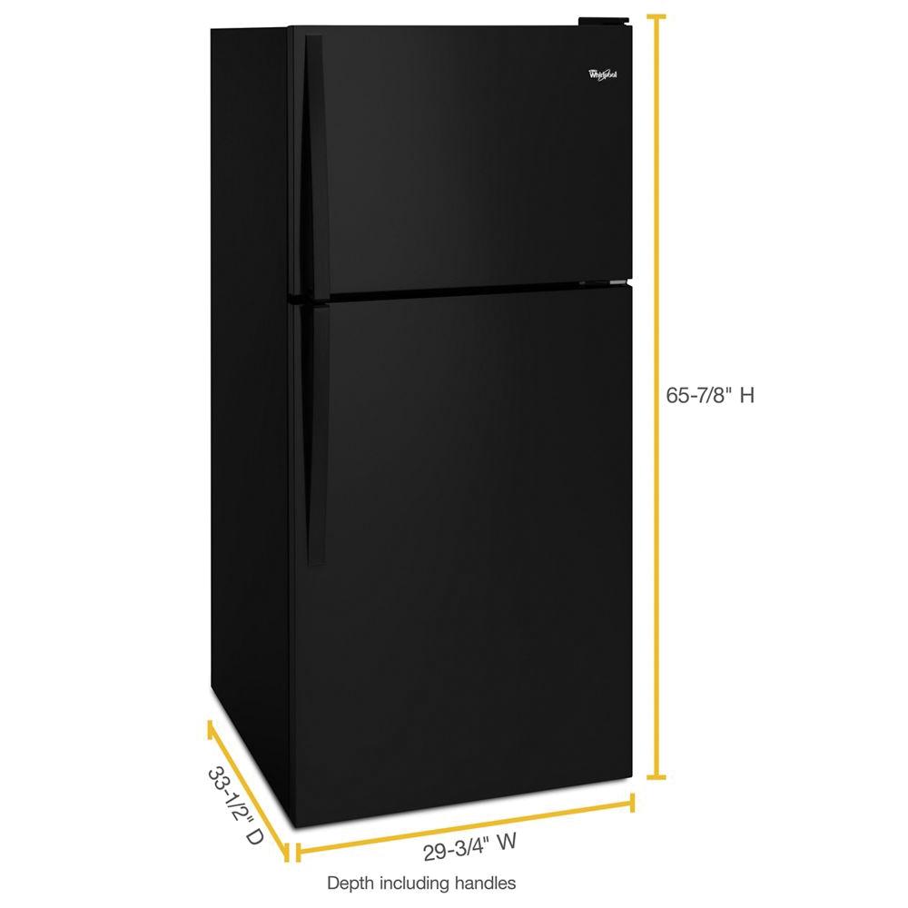 Whirlpool® Top-Freezer Refrigerator with Icemaker, 18.15 cu. ft, Black