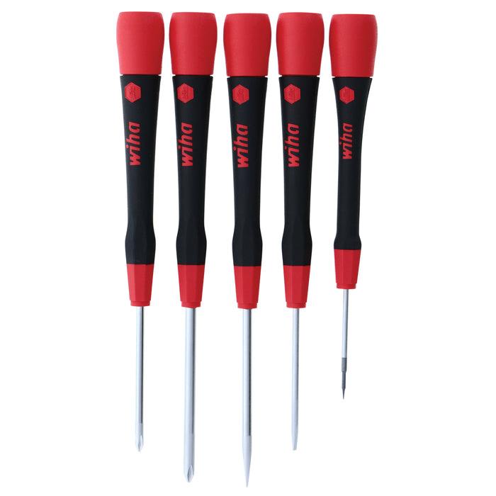 Wiha® 26195 Screwdriver Set, Phillips, Slotted Point, 5-Piece