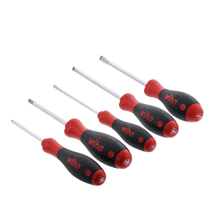 Wiha® 30277 Screwdriver Set, Phillips, Slotted Point, 5-Piece