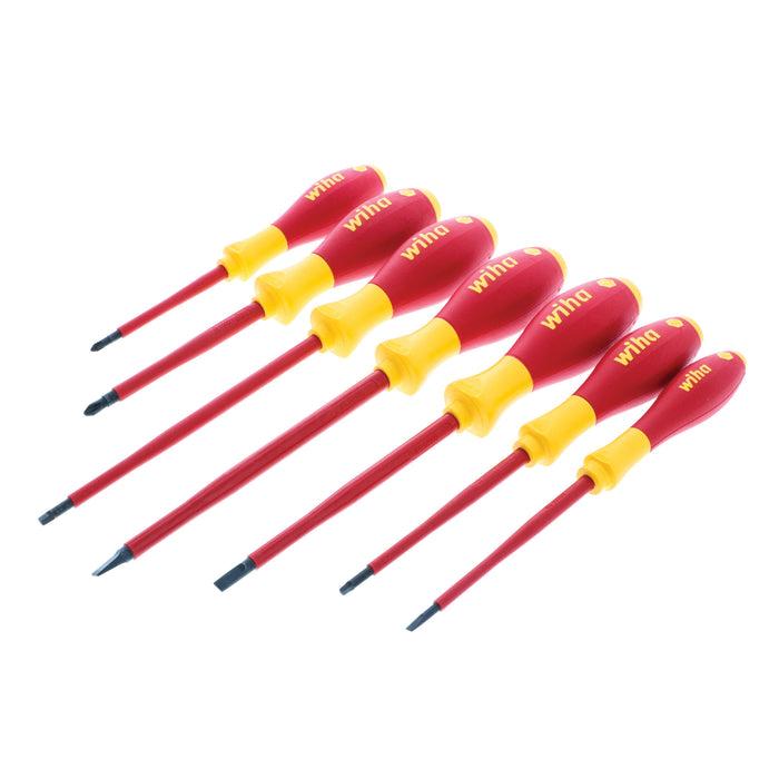 Wiha&reg; 32097 Screwdriver Set, Phillips, Slotted, Square Point, Insulated, 7-Piece