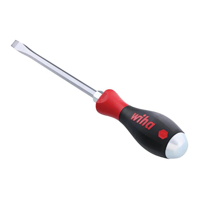 Wiha® 53035 Heavy-Duty Screwdriver, Slotted Point, Cushion Grip, Ergonomic Handle