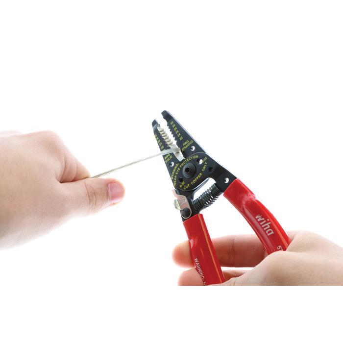 Wiha® 57818 Wire Stripper and Cutter, 7-1/4 in OAL, Classic Grip Handle
