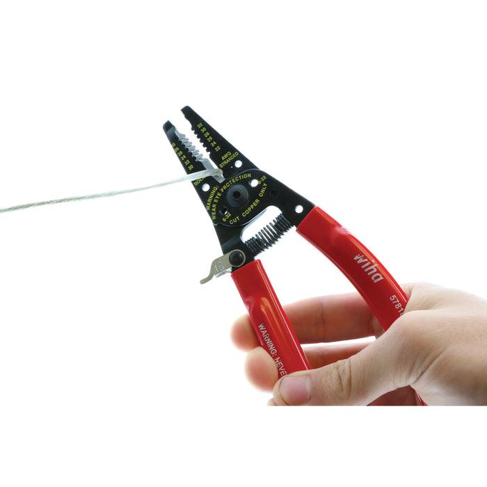 Wiha® 57818 Wire Stripper and Cutter, 7-1/4 in OAL, Classic Grip Handle