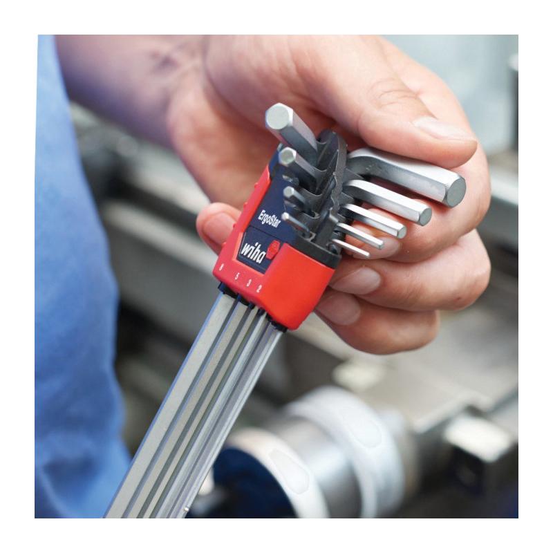 Wiha® MagicRing® 66990 Long Hex-Key Set, System of Measurement: Metric, L Key, Chrome Vanadium Molybdenum Tool Steel