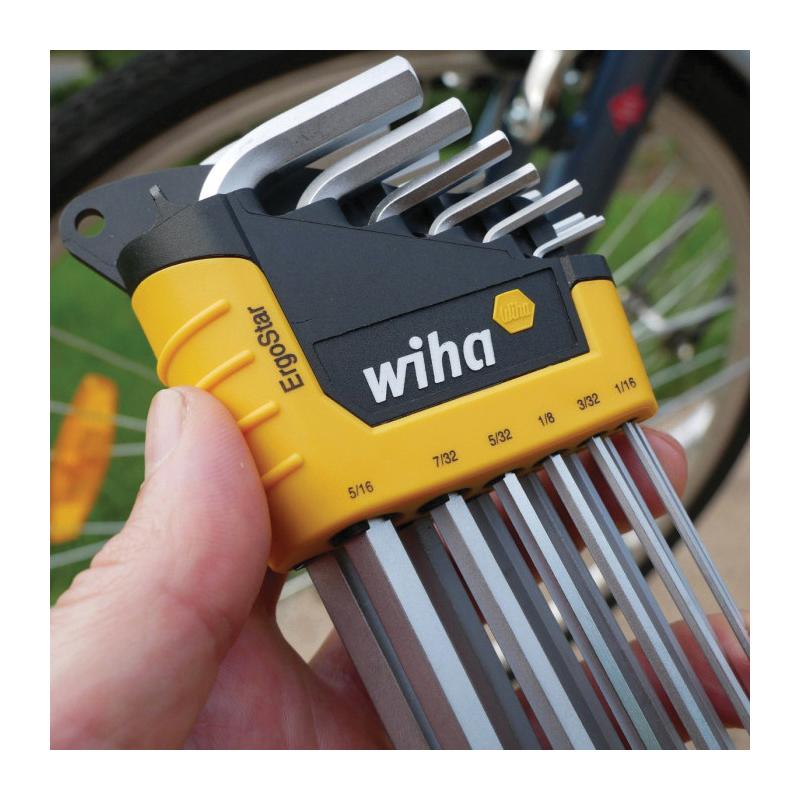 Wiha® MagicRing® 66991 Long Hex-Key Set, System of Measurement: Imperial, L Key, Chrome Vanadium Molybdenum Tool Steel