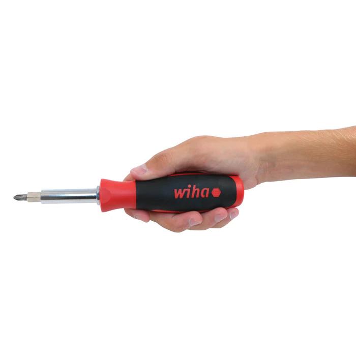 Wiha® 77891 11-in-1 Multi-Driver, Phillips, Slotted, Square Point, Cushion Grip Handle