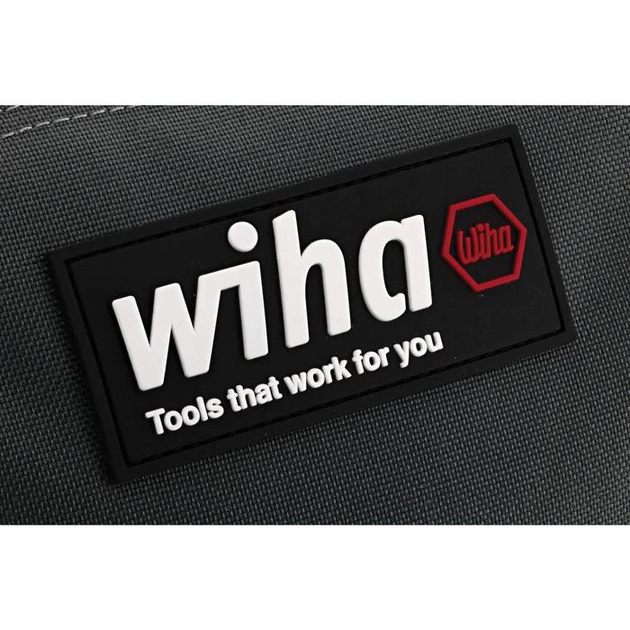 Wiha® Cordura 91473 Multi-Purpose Heavy-Duty Tool Pouch, 7-1/4 in W, 9-3/4 in H, Canvas, Light Gray, Zipper Closure