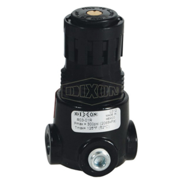 Wilkerson® R03-01R Miniature Regulator, 3.14 in L, 1/8 in Port, NPT Connection, 300 psig Max Supply Pressure, Zinc Body