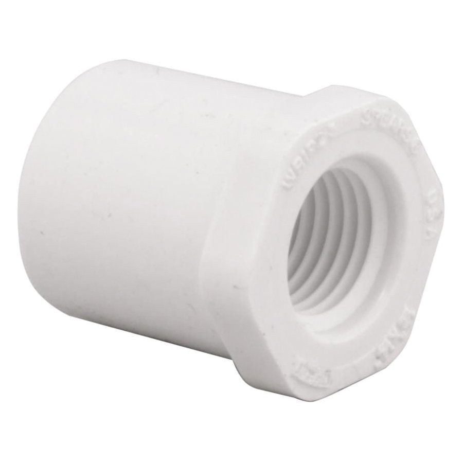 SCH 40 ASTM D-2466 PVC Flush Reducer Bushing, 2 inch x 1/2 inch, Spigot x Socket