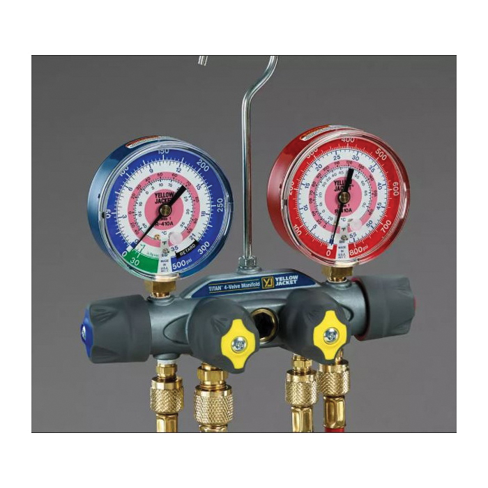 Yellow Jacket® Titan™ 49963 Test and Charging Manifold, 2-Piece, For Use With: Air Conditioners
