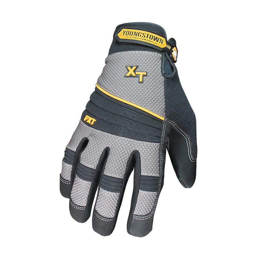 Youngstown® Pro XT 03-3050-78-M Work Gloves, M Size, Saddle Thumb, Extended Cuff, Black/Gray Glove