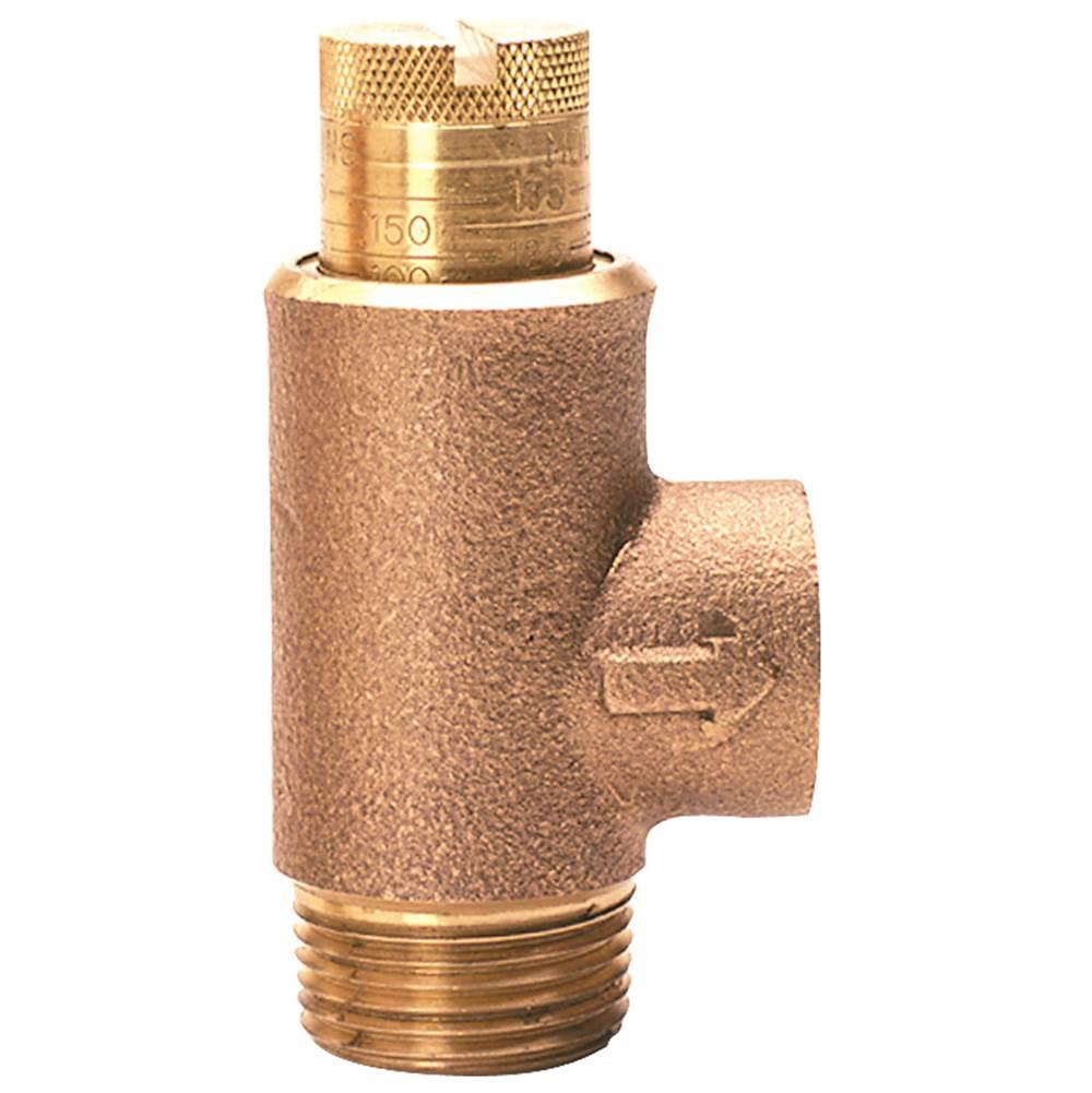 Zurn® 34-P1500XL Pressure Relief Valve, 3/4 in Nominal, MPT x FPT, 25 to 175 psi, Bronze Body