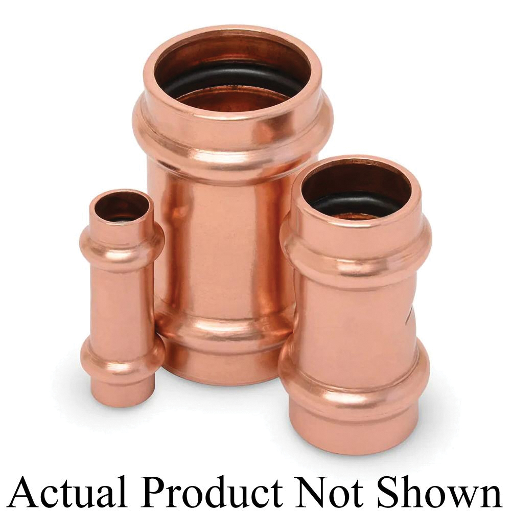 ZoomLock&reg; 870508 Coupling, 1/4 in Press-to-Connect x 1/4 in Press-to-Connect, Copper