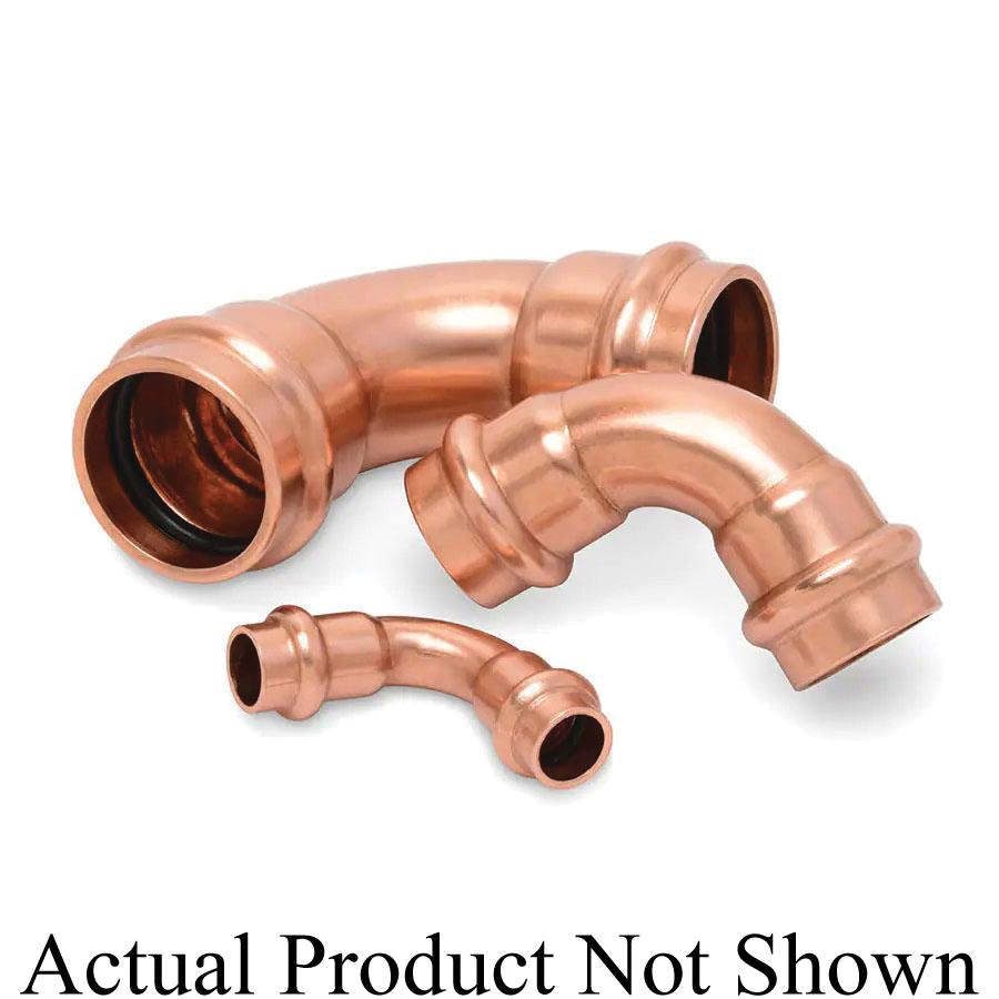 ZoomLock&reg; 870600 90 deg Elbow, 1/4 in Press-to-Connect x 1/4 in Press-to-Connect, Copper