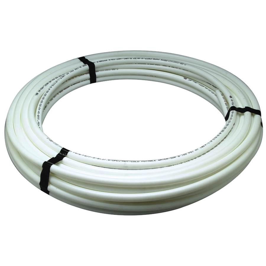 Zurn PEX 1-1/2 inch x 100 ft Non-Barrier Polyethylene PEX Tubing, White, Hot and Cold