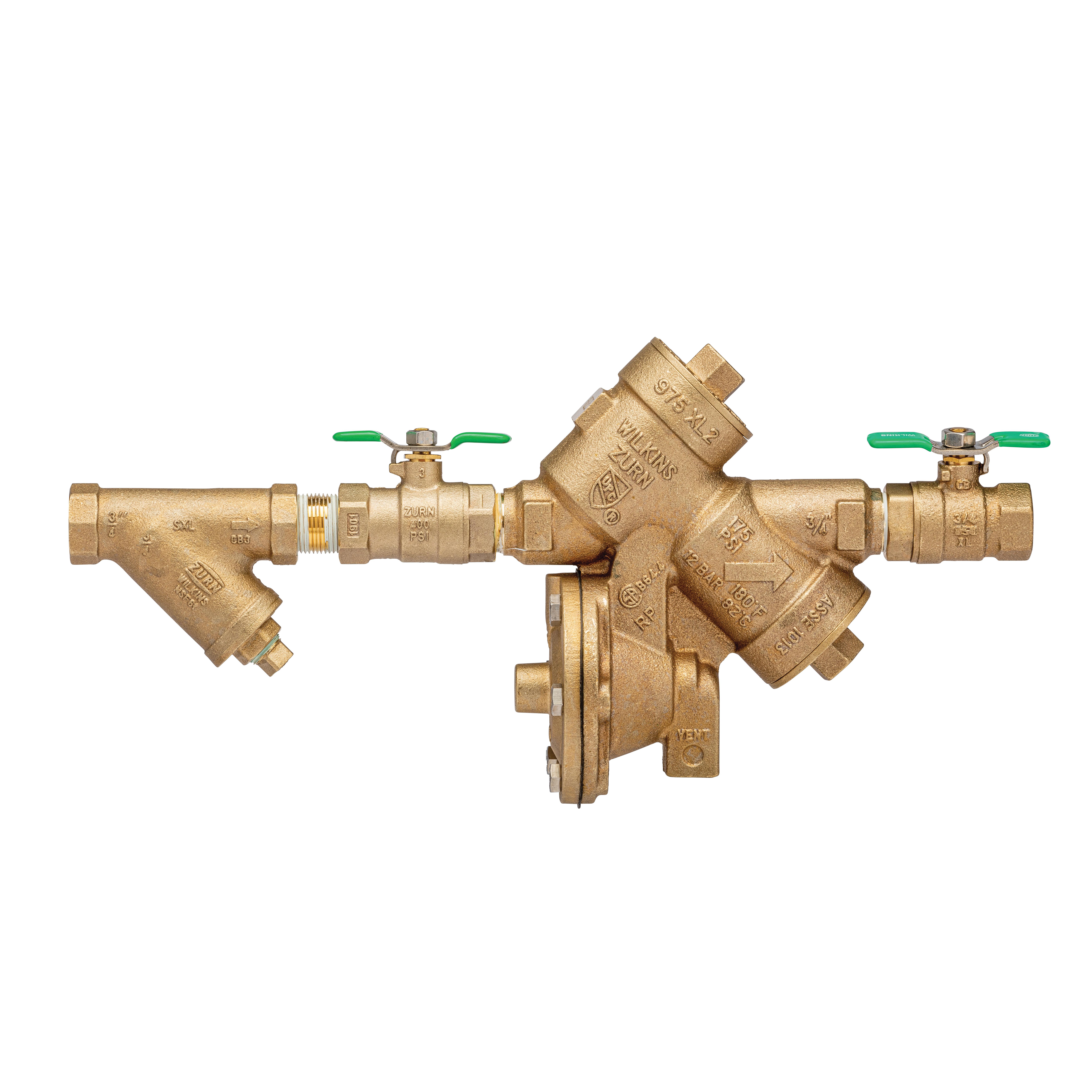 Zurn® Lead-Free Cast Bronze Backflow Preventer Reduced Pressure Principle Assembly, 3/4 inch