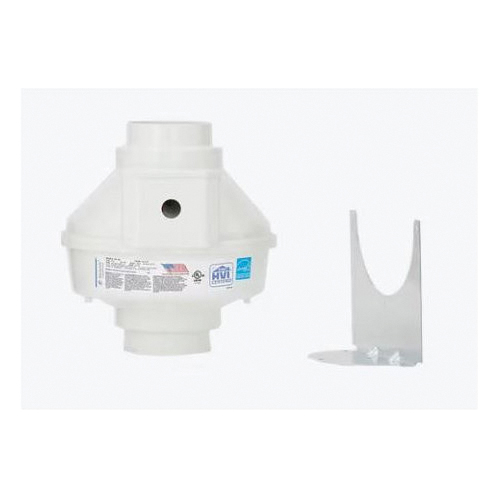 fantech&reg; FR Series FR 100 In-Line Duct Fan, 4 in, 20 W, 120 V, 0.18 A, 3000 rpm Speed, 151 cfm, 10 in Dia Housing