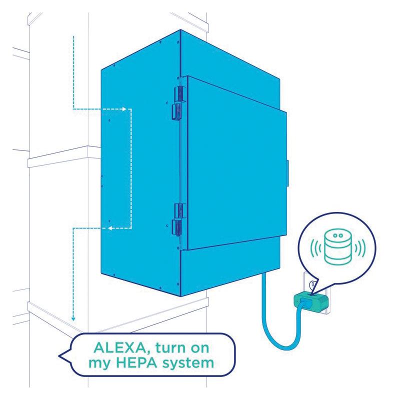 fantech® HS300 HEPA Filtration System, 17 in W, 22 in H, 12 in D, 120 V, Steel