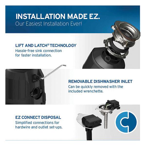 Insinkerator® Contractor 1000 Series 79849-ISE Garbage Disposal, 120 V, 1 hp, 1725 rpm thumbnail 3