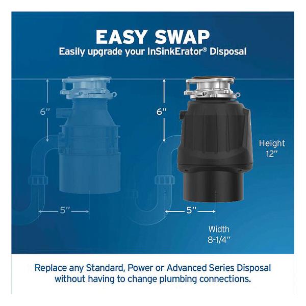 Insinkerator® Contractor 1000 Series 79849-ISE Garbage Disposal, 120 V, 1 hp, 1725 rpm