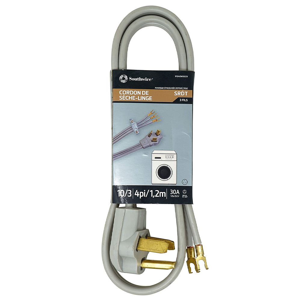 Sw 9124 CCI 9124SW8809 Dryer Cord, 10/3 AWG Cable, 4 ft L, 125/25...