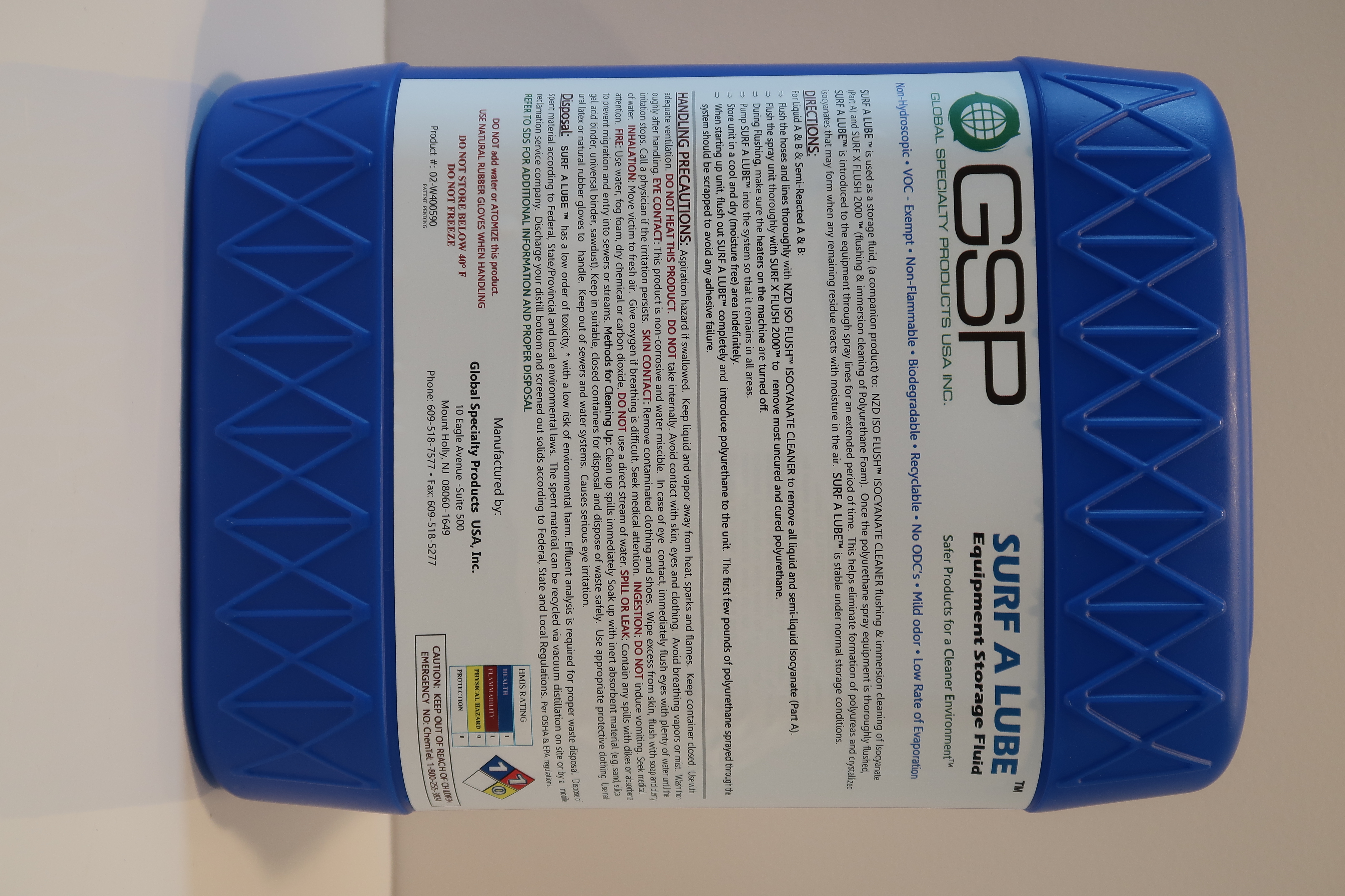 Global Specialty Products USA Inc. D-W400590-J 3BKXGSPSURFALUBE5GL