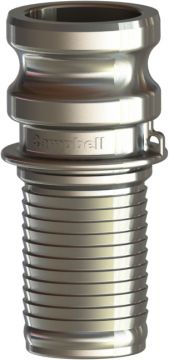 U204000 Cam and Groove Coupling, 3 in Type E x 3 in Hose Shank, Stainless Steel