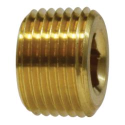 3/8 MNPTF COUNTERSUNK HEX PLUG BRASS