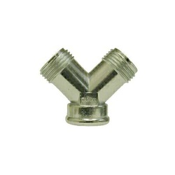 3/4 GARDEN HOSE WYE-NICKEL PLATED