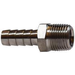 3/16 HOSE ID X 1/8 MNPTF HEX ADPT SS316